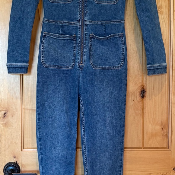 Free People Denim Jumpsuit, XS petite - Picture 2 of 3